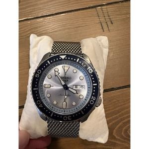 Seiko 5 Sports SRPE77K1 Men’s Light Blue Dial Stainless Steel Watch Waterproof